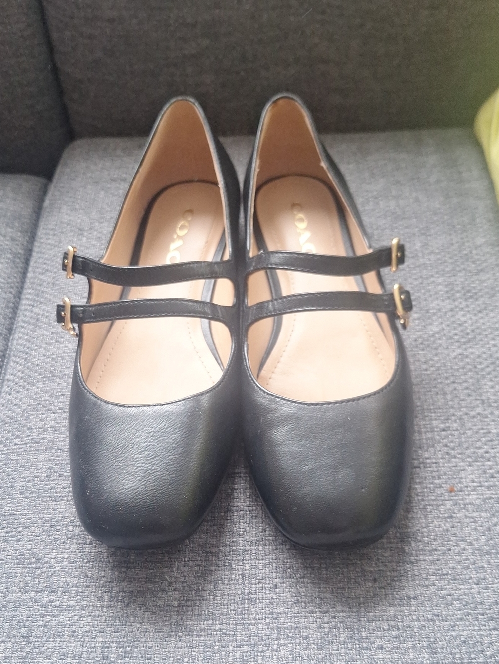 Coach Black Double-Strap Mary Jane Flats